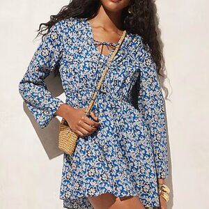 Getaway? NWT J.Crew Tiered tie-front beach dress floral cotton